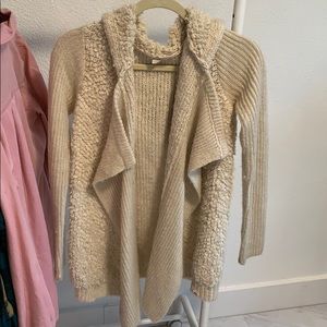 Rip curl hooded waterfall chunky knit cardigan
